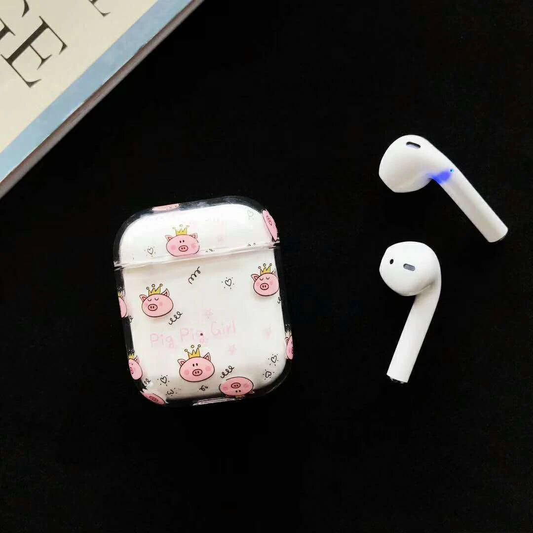 Милый беспроводной чехол для наушников для Airpods чехол s Прозрачный жесткий чехол для Air Pods мультяшный чехол для Airpod зарядное устройство защитная коробка