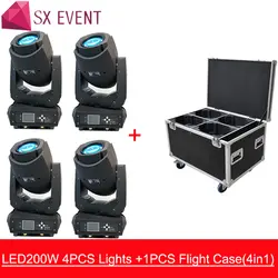 4 шт.. + Flycase светодио дный Вт LED Lyre движущийся головной свет луч точечная стирка 3в1 вечерние свет DJ сценический свет ночной клуб