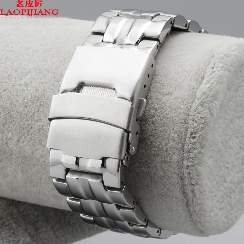 Laopijiang новая мода твердый стальной металлический ремешок для часов Мужской