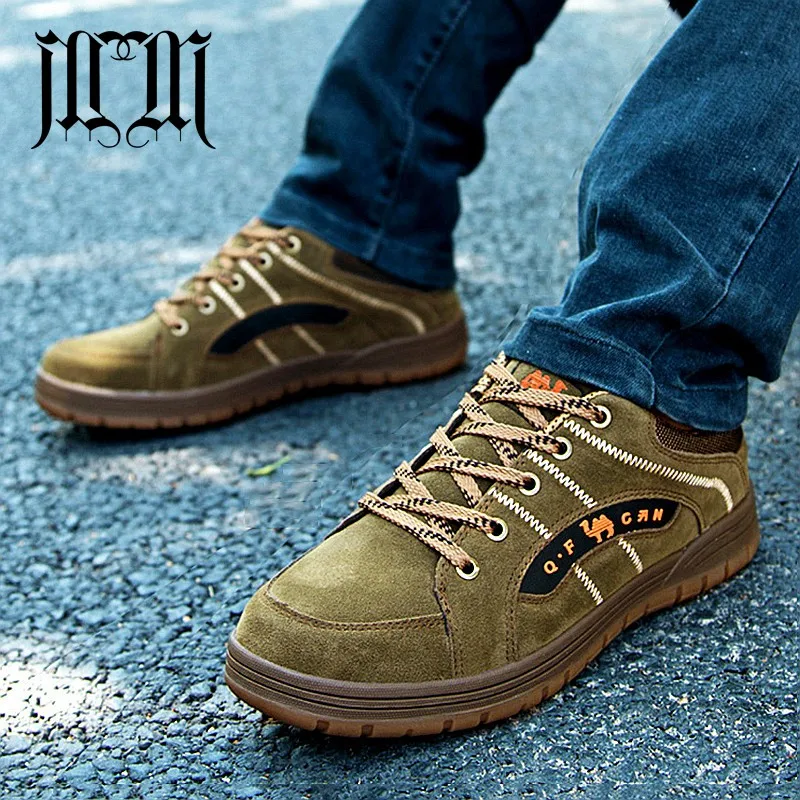 

MUMUELI Suede Green Khaki Brown 2019 New High Quality Brand Designer Casual Men Shoes High Quality Fashion Luxury Sneakers 813