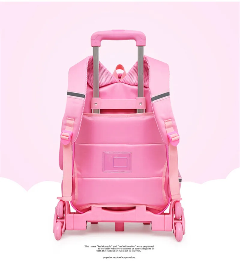 Милые комплекты из 3 предметов Детские 2/6 колёса тележка Водонепроницаемый ранец Детский рюкзак высокого качества Школьные рюкзаки для девочек учебная сумка