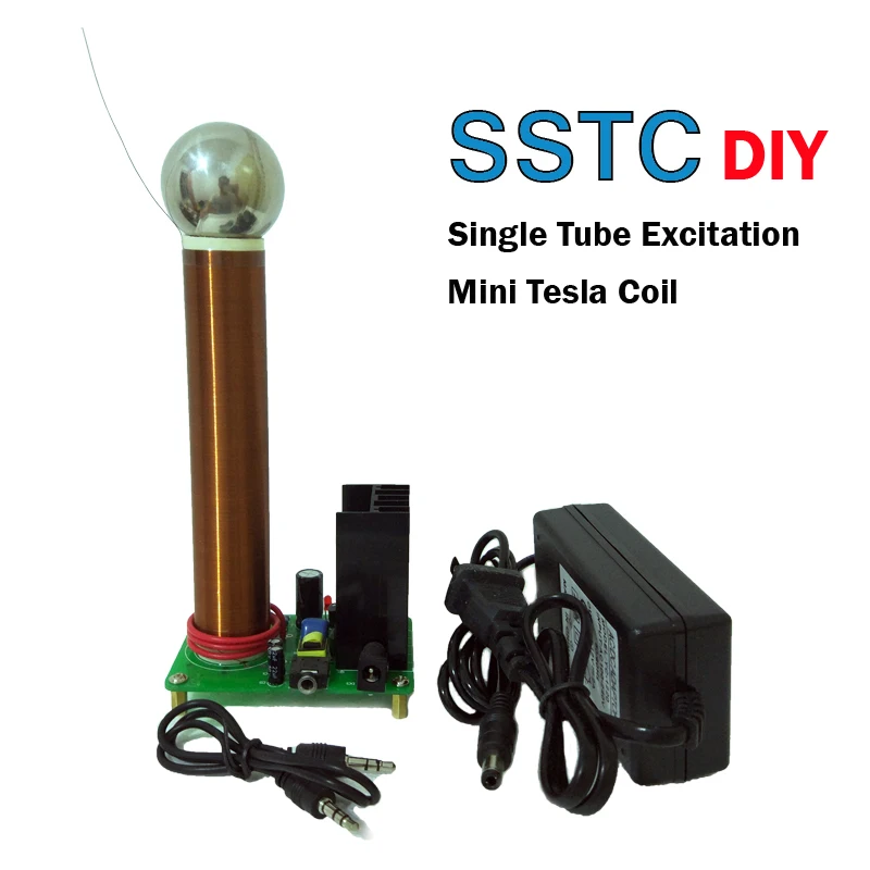DIY Mini Tesla Coil Plasma Speaker Arc Loudspeaker Music Tesla Coil Wireless Tra 