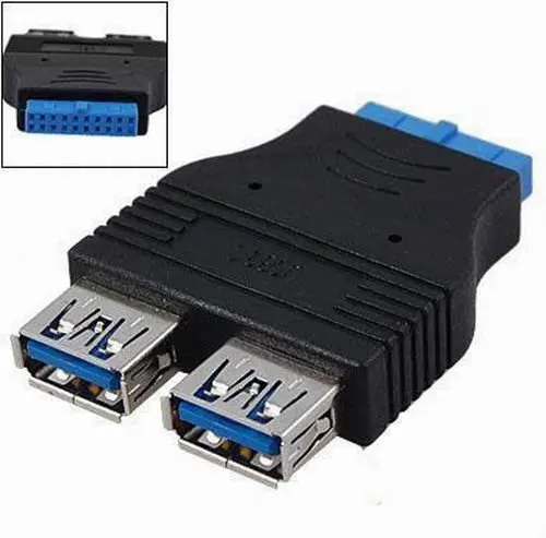 

Wholesale New Dropship NEW 2 Port USB 3.0 to 20 Pin Adapter Internal Usb Motherboard Connection