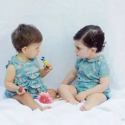 2019 летняя одежда для новорожденных девочек боди с рюшами и цветочным рисунком одежда в пасторальном стиле с разбитыми цветами