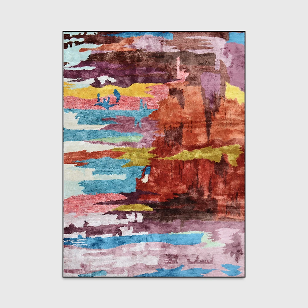 Fashion Abstract Ethnic Colorful Red Blue Watercolor Print Kitchen/Doormat Living Room Bedroom Parlor Area Rug Decorative Carpet | Дом и сад