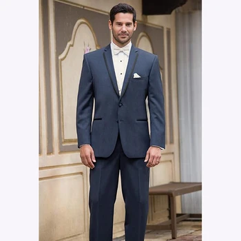 

Custom Made navy Blue terno masculino Notch Lapel Groom tuxedo mens Wedding Suits For Men 3 pieces suit ( jacket+Pants+vest+tie)
