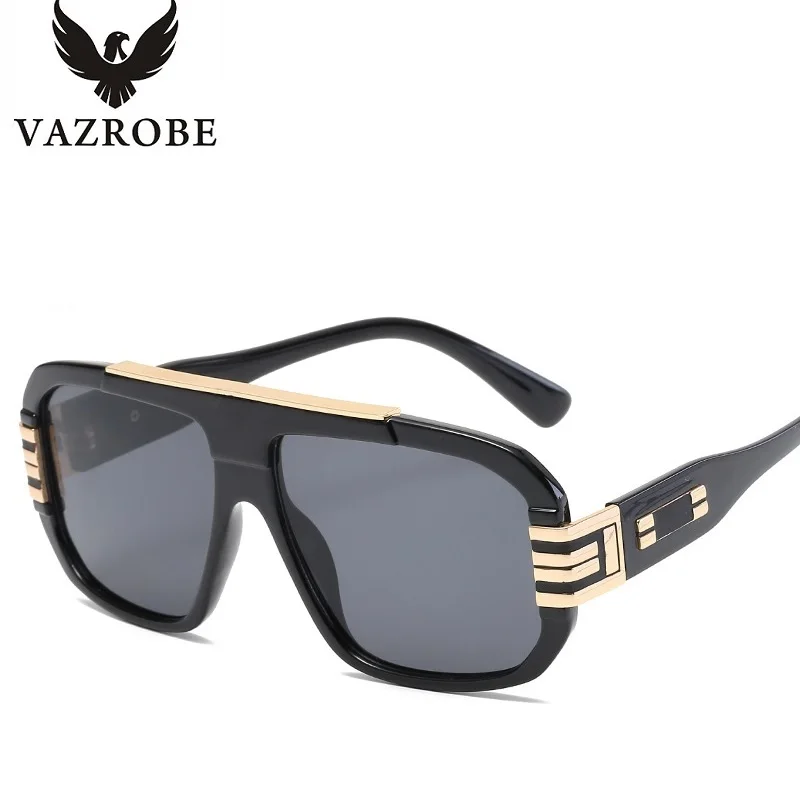 Vazrobe Luxury Brand Designer Men's Sunglasses Oversized Sun Glasses