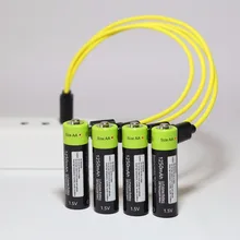 ZNTER AA 1,5 в 1250 мАч батарея 2/4 шт. USB быстрой зарядки перезаряжаемые литий-полимерный батарея заряжается Micro USB кабель