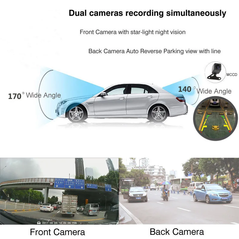 Android 5,1 Автомобильный dvr 4 г 10 дюймов сенсорный экран Dash Cam зеркало заднего вида камера двойной объектив ADAS gps навигация рекордер WiFi