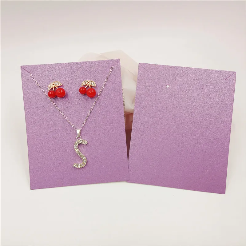 100pcs Paper Earring Card Jewelry Display Card Holder Three Holes White 90x50mm