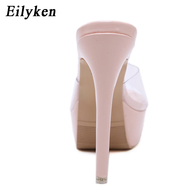 Eilyken/шлепанцы на высоком каблуке; женская обувь с открытым носком из прозрачного ПВХ; женские шлепанцы; женская обувь на платформе
