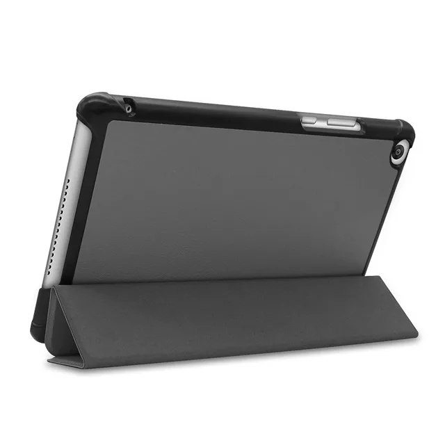 Цветной чехол из искусственной кожи для huawei MediaPad M5 Lite 8,0 JDN2-AL00/W09 планшет Funda чехол для huawei Honor Pad T5 8,0 дюймов+ подарки - Цвет: Gray