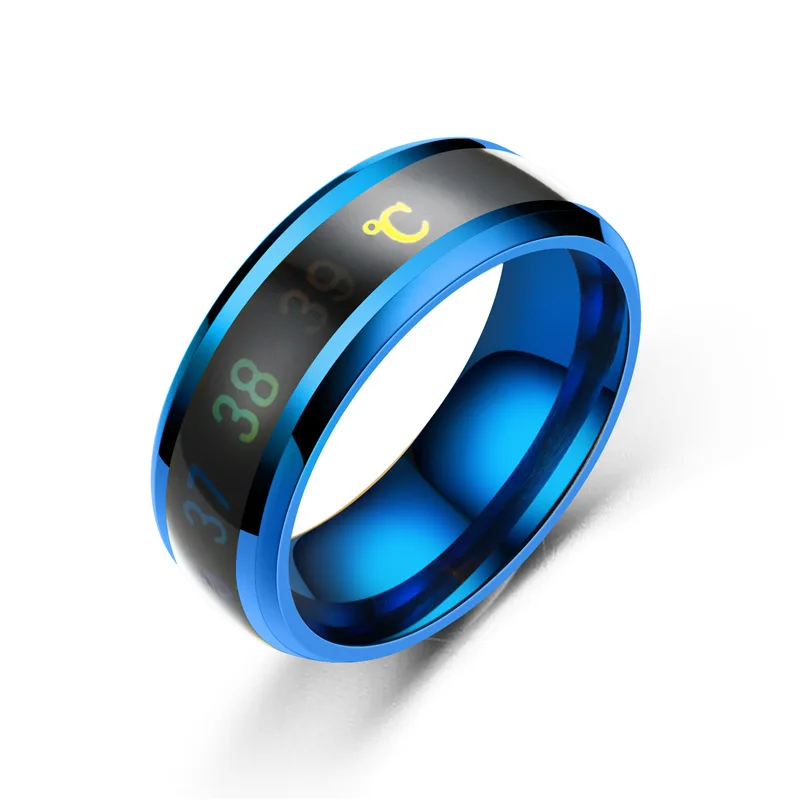 Модное кольцо для измерения температуры, интеллектуальное кольцо для измерения температуры, ювелирные изделия для мужчин и женщин, подарок на праздник, ювелирные изделия - Цвет основного камня: Синий
