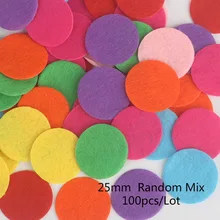 100 pçs 15/20/25/30mm redonda cor misturada feltro tecido almofadas disco de pano diy costura vestuário decoração acessórios