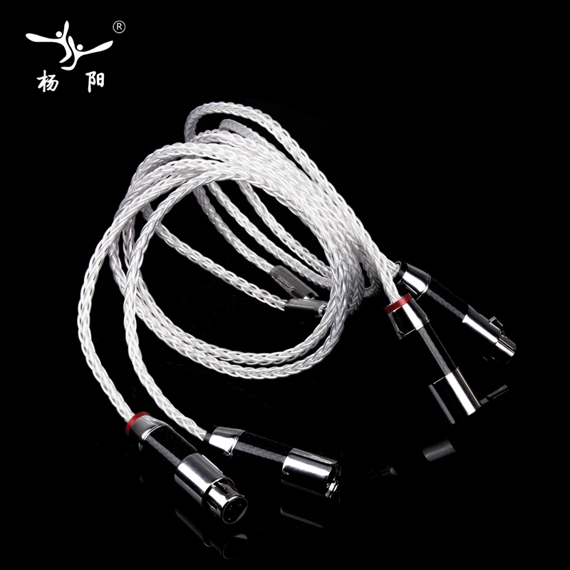 YYAUDIO 1 пара Φ Hifi XLR кабель Pure 7N OCC посеребренный аудиокабель с высококачественным