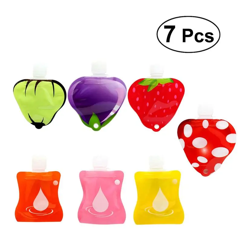 

7Pcs Cute Silicone Travel Portable Bottles Shampoo Empty Lotion Mini Makeup Bath Shower Container Bag