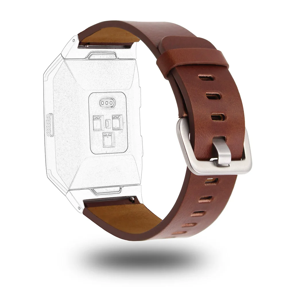 Для Fitbit Ionic ремешок из натуральной кожи ремешок для часов для Fitbit Ionic мягкая замена Смарт-часов браслет на запястье - Цвет: Коричневый
