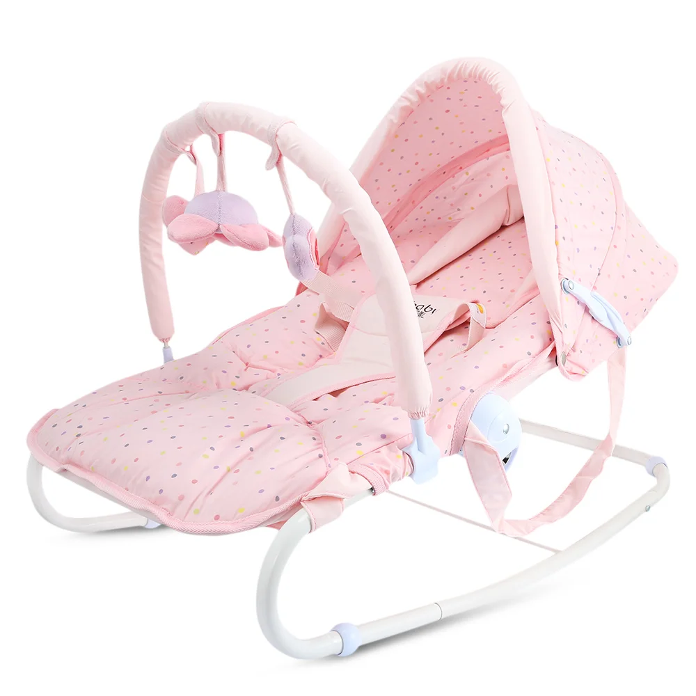 Новорожденный ребенок качалка-колыбель стул шезлонг Coax Babe дети артефакт съемный музыкальная игрушка бар регулируемая поддержка из нержавеющей стали - Цвет: Pink