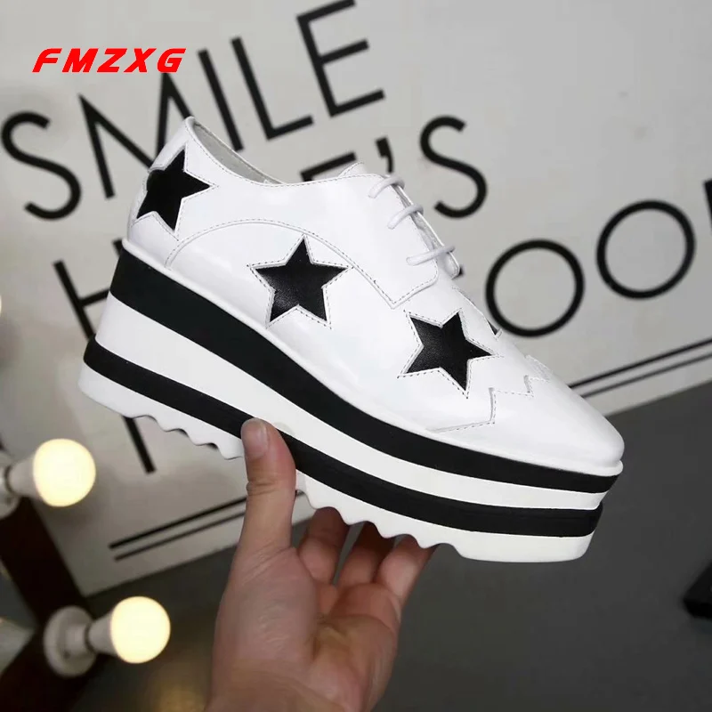 

FMZXG Wedges Platform Women Shoes Luxury Brand Flats Genuine Leather Fashion Casual Wedge Designer Woman Shoe Women Sandles Shoe