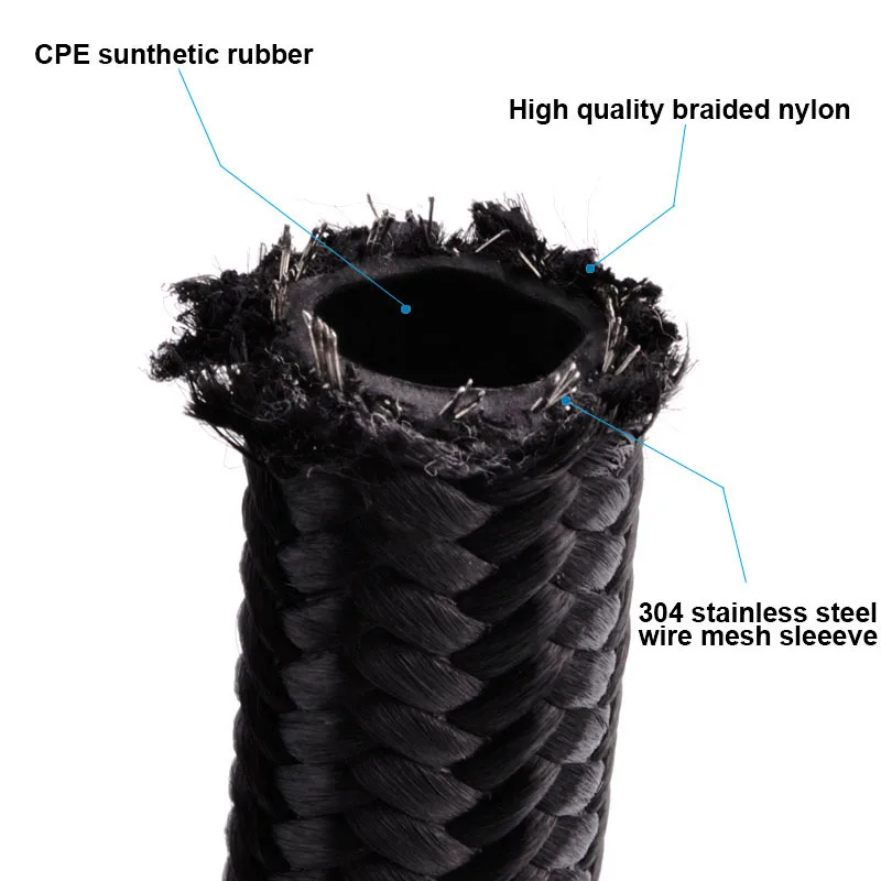 10 футов 6 Нейлоновых шлангов из нержавеющей стали|fuel line|hose endoil cooler hose |