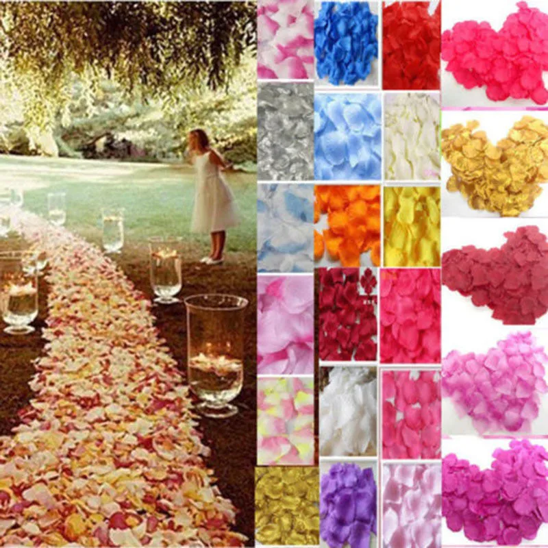 144 шт./лот Свадебные шелковые лепестки роз Свадебные Flowergirl корзина украшение, искусственные цветы
