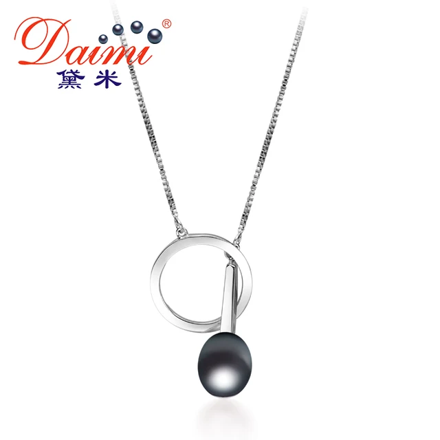 DAIMI 9-10mm Tear Drop Freshwater Pearl Pendant In 925 Sterling Silver Chain Pen DAIMI 9-10mm Tear Drop Freshwater Pearl Pendant In 925 Sterling Silver Chain Pen