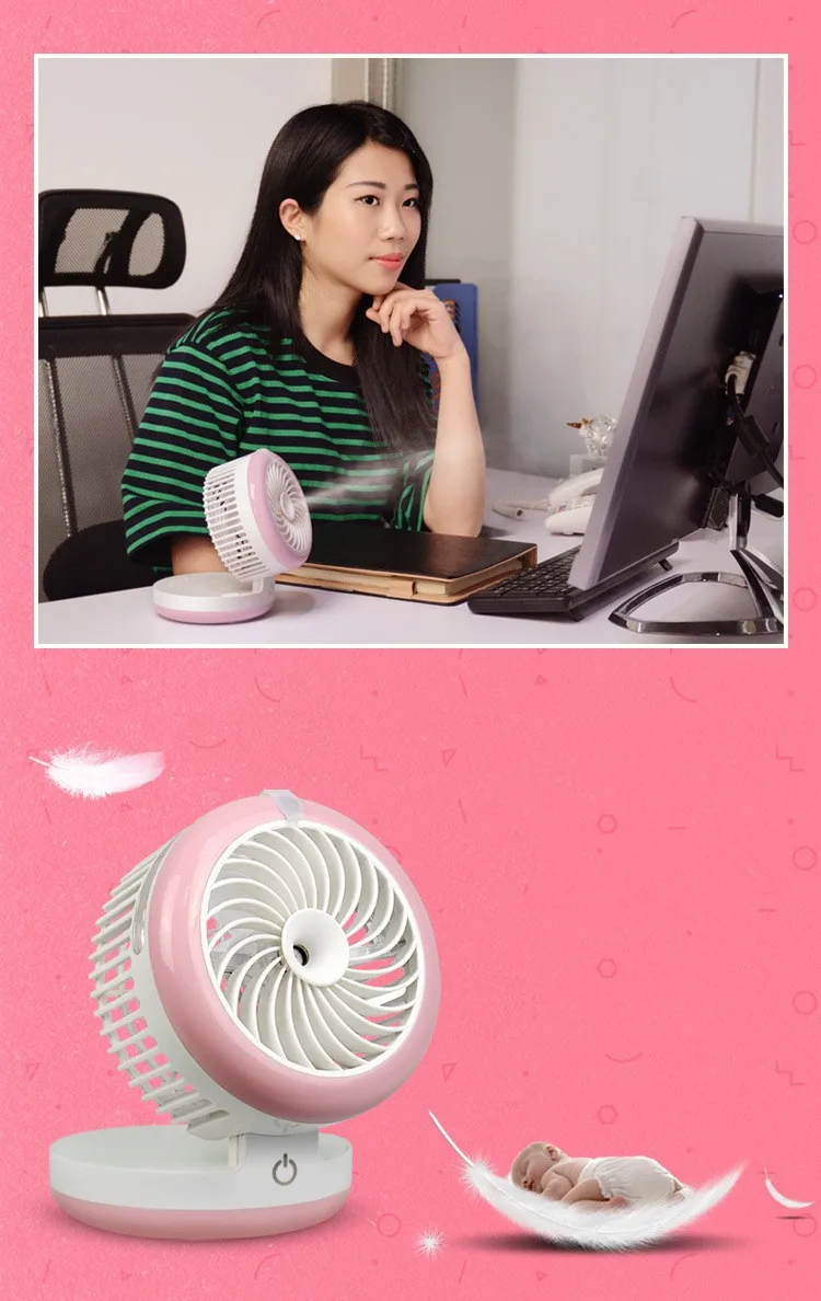USB powered water mist fan – close up