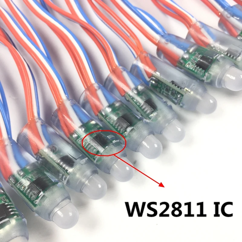 1000 шт. DC 5 в 12 В WS2811 IC RGB светодиодная точечная лампа 12 мм полноцветная IP68 наружная Водонепроницаемая реклама светодиодный модульная светящаяся гирлянда