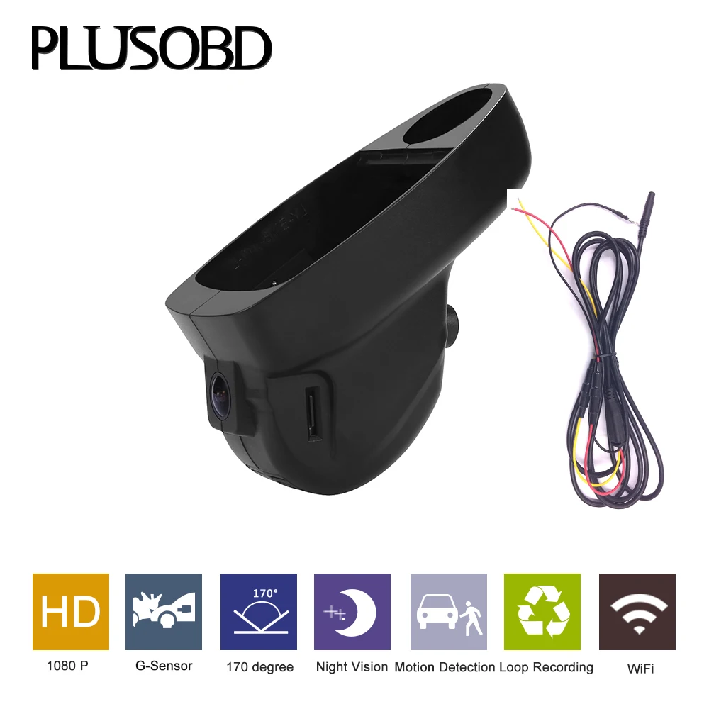 

PLUSOBD Wifi Cameras for BMW E65 E46 E38 E39 E53 Mini Car DVR Recorder Dash Cam G-sensor Black Box Full HD 1080P Loop Recording