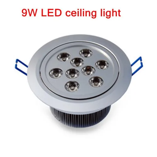 10 шт. 9*1 Вт Downlight AC85-265V Холодный белый/теплый белый Гарантия 2 года CE и RoHS