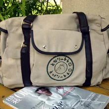 High Quality Japan Anime Totoro Canvas Students Travel Bag Two Colors Shoulder Bags Women Men font