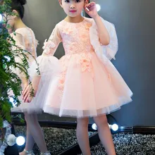 Платья с лепестками цветов для девочек Лето г. детские платья-пачки принцессы для девочек вечерние платья для маленьких девочек детская одежда для девочек