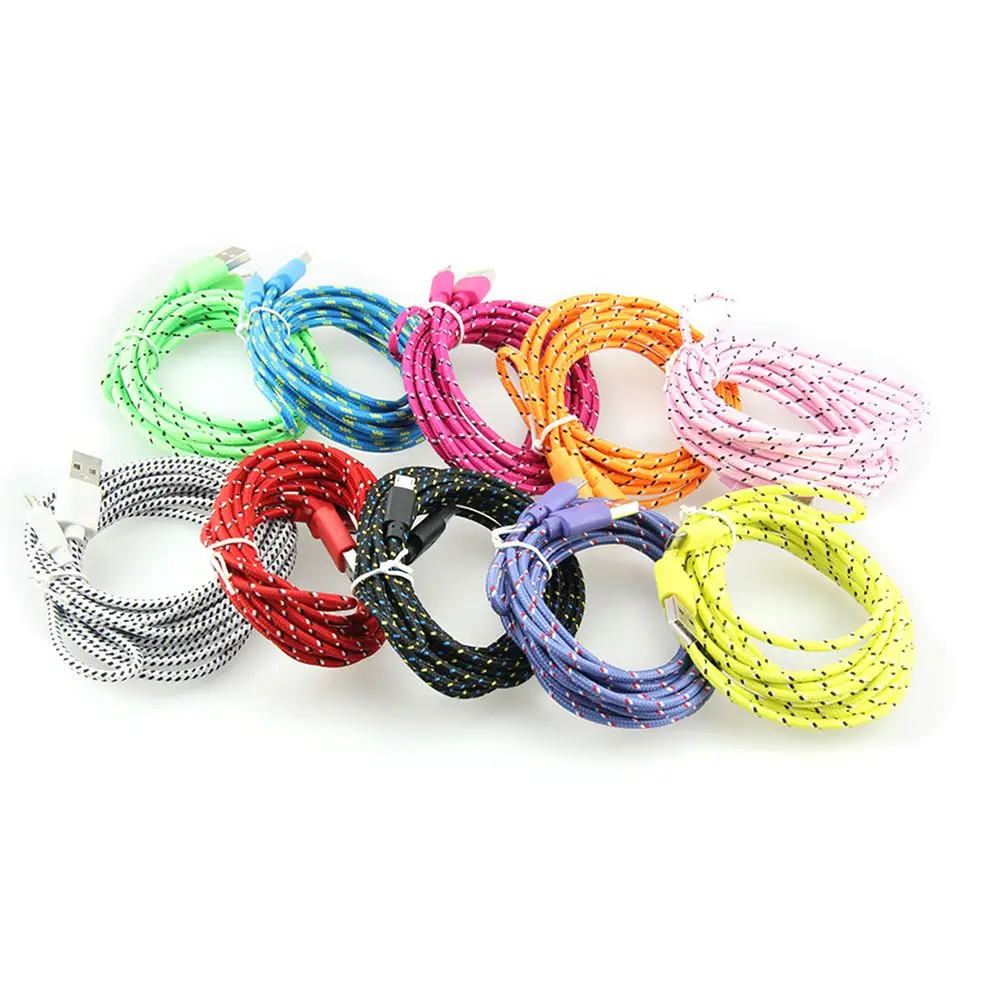 

Nylon Braided USB Cable 1M 2M 3M Data Sync Fast Charging USB C Cable For Samsung S10 Xiaomi mi9 mi8 Huawei 200pcs