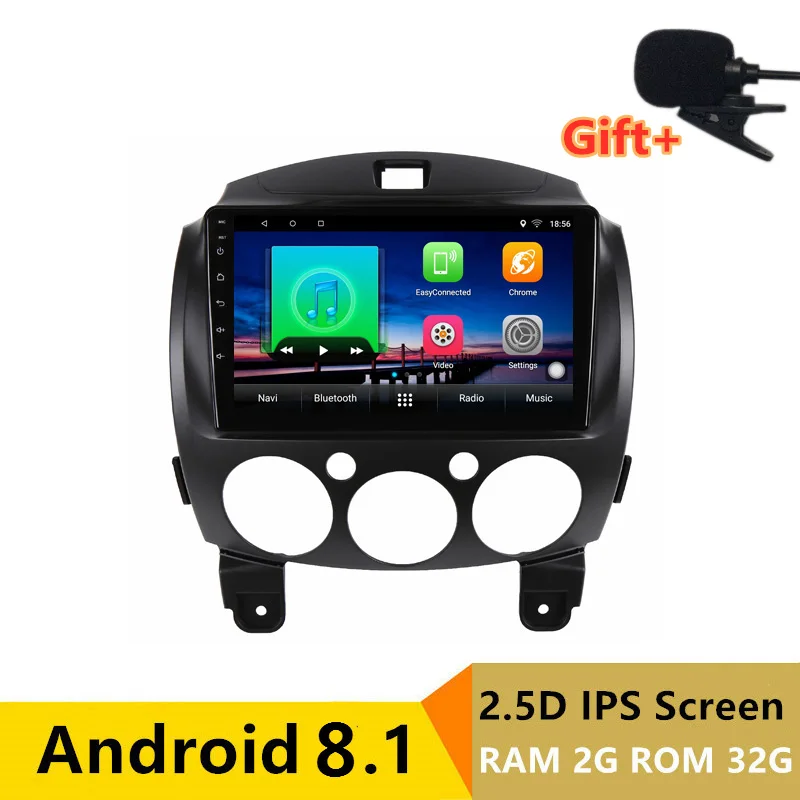 

9" 2+32G 2.5D IPS Android 8.1 Car DVD Multimedia Player GPS for Mazda 2 2007 2008 2009 2010 2011 2012 radio stereo navigation