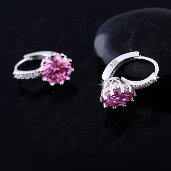 

Luxury Colorful Best Genuine 925 Sterling Silver Jewelry AAA Cubic Zirconia CZ Earrings Women Part Accessories Gift