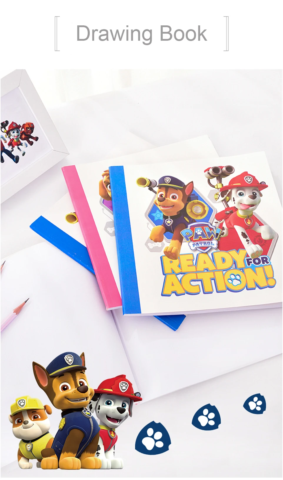 Записная книжка Deli Paw patrol, 210*210 мм, Студенческая книга для рисования, пустая книга для рисования, блокнот для путешественников, школьные канцелярские принадлежности, подарок