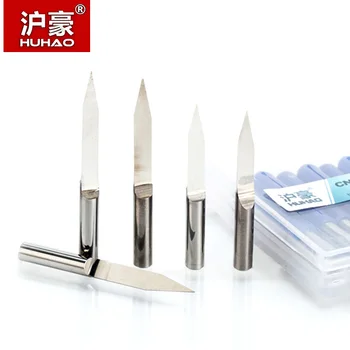 

HUHAO 10pc/lot 4mm Flat Bottom Engraving Bits Lengthened CNC Router Tools V Carbide Carving Cutters Degree 15 20 25 30 45 60 90