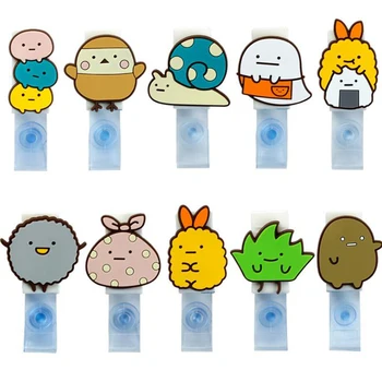 

1 Pcs Cute Anime Sumikko Gurashi Corner Creature Transparent Retractable Badge Reel ID Name Card Badge Holder Clips Stationery