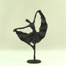 Ручная работа металлическая фигурка балерины абстрактная чугунная балетная Статуэтка Танцующая девочка украшение ремесло украшение подарок