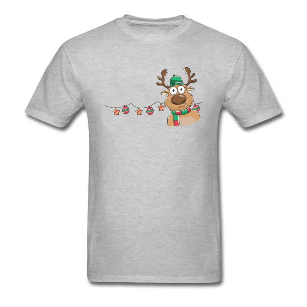 Мужская красная футболка с принтом рождественского оленя на заказ, Милые новогодние футболки на удачу, семейная Толстовка в подарок с коротким рукавом