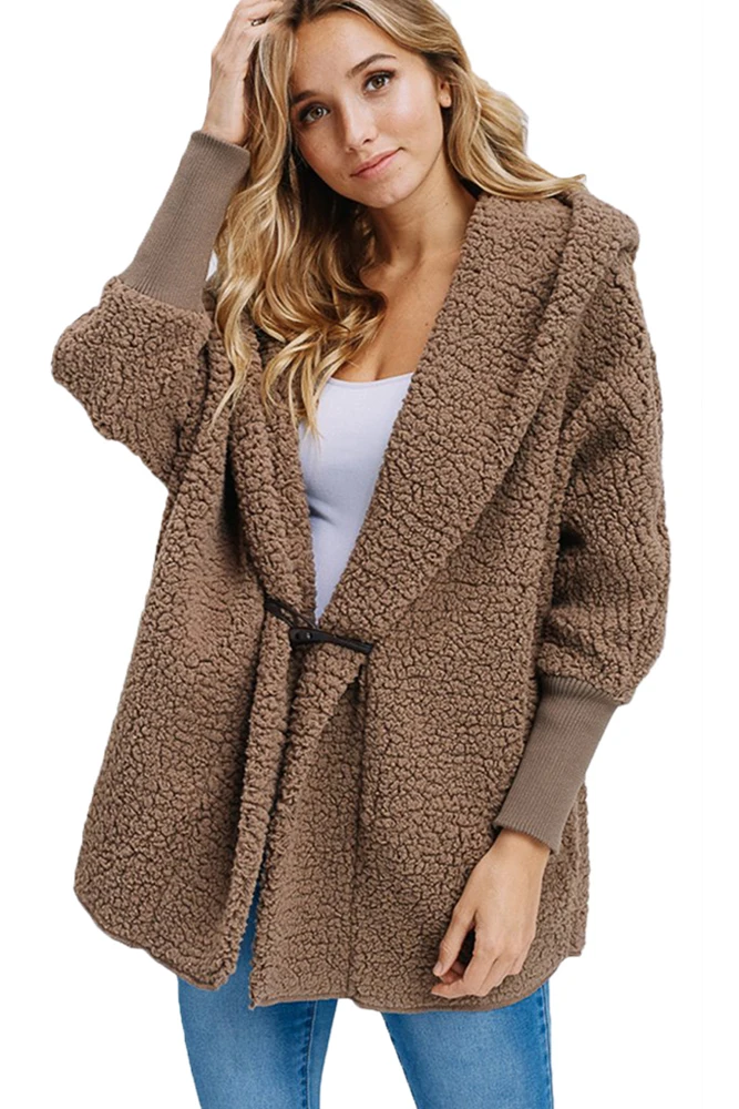 Coffee-Woolen-Fur-Horn-Button-Oversize-Jacket-LC85230-17-1