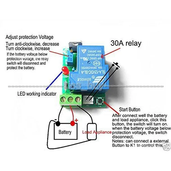 Dc 12V 30A автомобильный аккумулятор модуль защиты от избыточного разряда