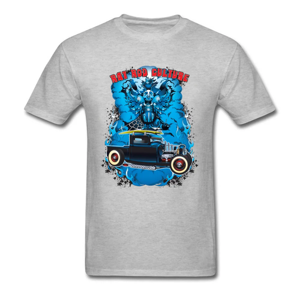 Rat Rod Culture 100% Cotton Fabric Men Short Sleeve Tees Normal Summer Fall Top T-shirts Design Tee-Shirts 2018 New O-Neck Rat Rod Culture grey