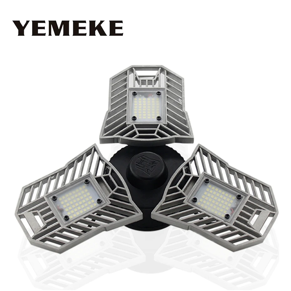 

60W E27 LED Bulb Deformable Lamp 6000Lm 144Pcs 110V 220V Indoor Light For Studio Garage Light Industrial Warehouse Mining Lamp