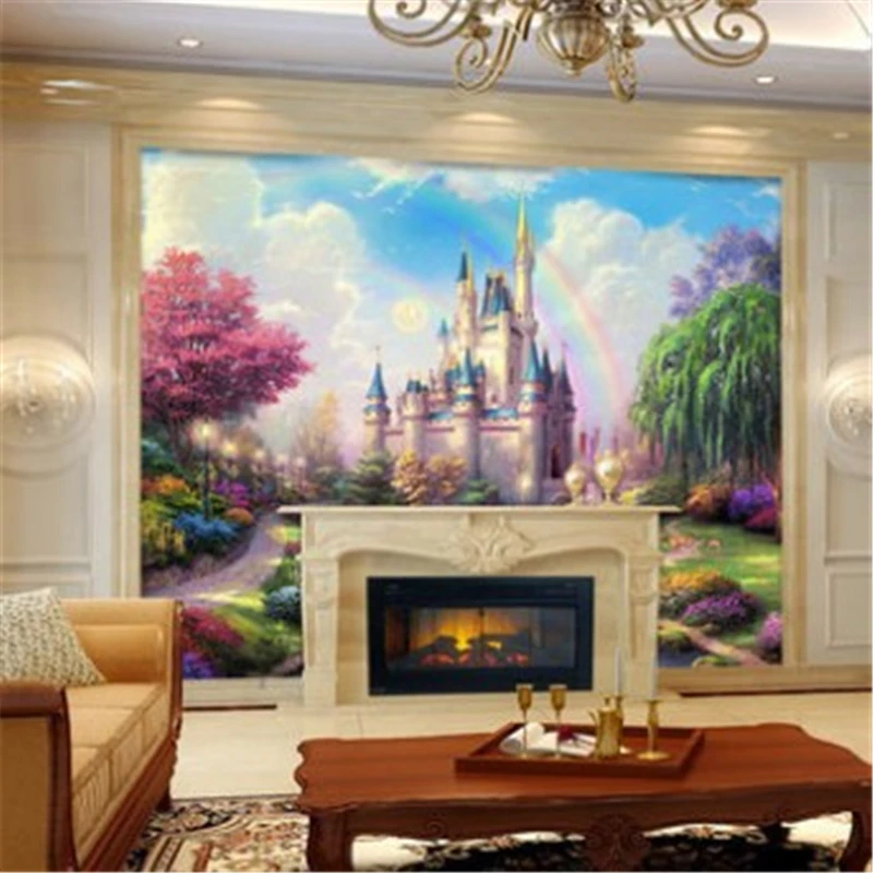 

beibehang Custom 3d mural Continental bedroom living room TV wall background 3D fantasy castle entrance 3d photo wallpaper