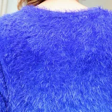 Mohair Gradient Knitwear Pullovers Sweater 018