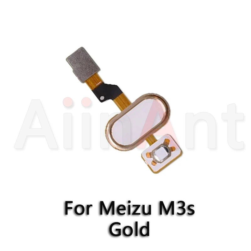 Домашний ключ Aiinant, кнопка возврата отпечатков пальцев, сенсорный ID сенсор, гибкий ленточный кабель для Meizu M3 Note M3s, запчасти для мобильных телефонов - Цвет: M3s Gold