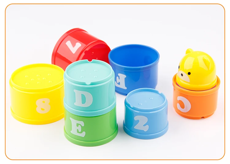 8 шт. Развивающие игрушки для малышей 6 месяцев цифры буквы фолдинд стек башня из чашек детей раннего развития игрушка с алфавитом для детей
