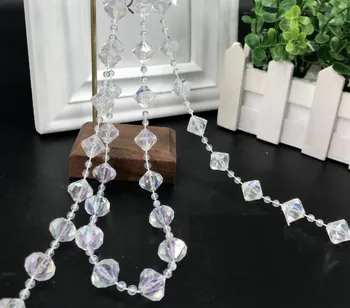 

10Meter 14mm Diamond Bead Chain Cotton Line For Curtain Christmas Tree Wedding Party Holiday Venue Garment Lace Decoration