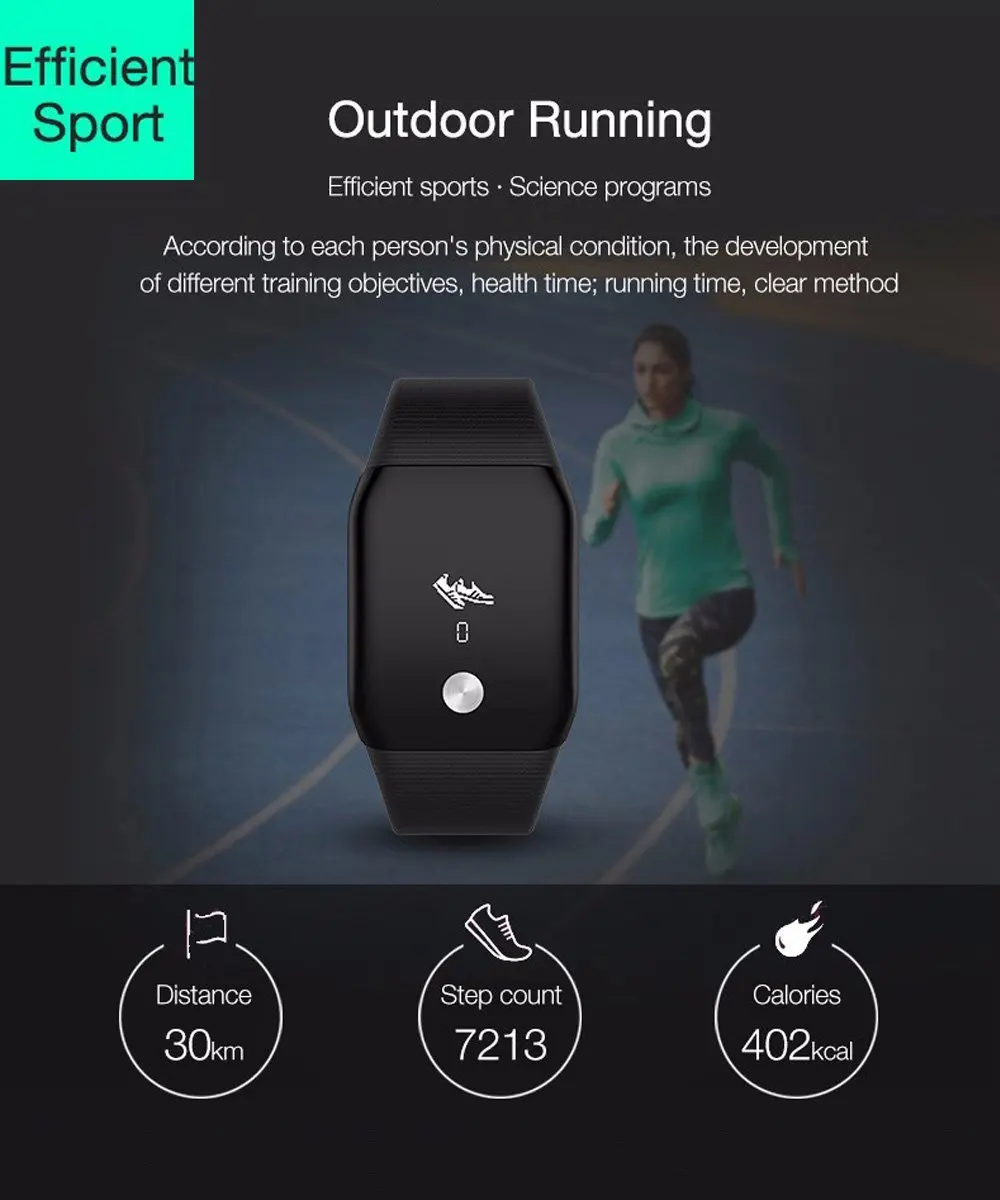 A98 Sports Smart Wristband Bracelet Watch Blood Oxygen Pedometer Fitness Heart Rate Monitor for Samsung Galaxy A9 A8 A7 A5 A3